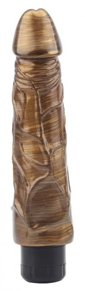 Золотистый вибратор-реалистик Pat McCock - 23,5 см.