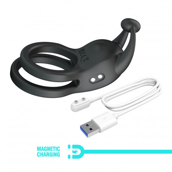 Черное перезаряжаемое виброкольцо Goodwin