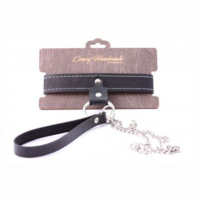 Узкий однослойный ошейник с поводком Узкий однослойный ошейник с поводком