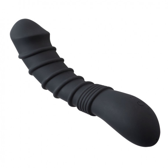 Черный вибромассажер Appetency Wild Ribbed Vibe - 21,5 см.