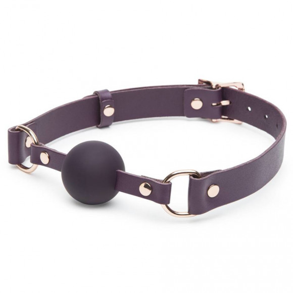 Фиолетовый кляп-шар Cherished Collection Leather Ball Gag