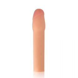 Телесная реалистичная насадка для увеличения члена - 20 см. Телесная реалистичная насадка для увеличения члена - 20 см.
