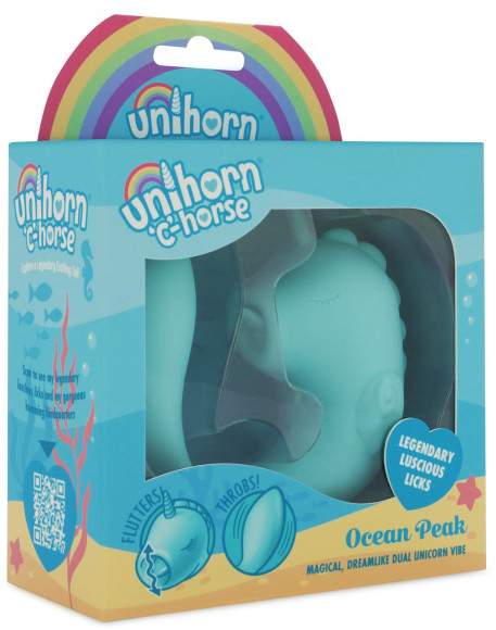 Голубой С-образный вибромассажер C Horse Ocean Peak со стимуляцией язычком Голубой С-образный вибромассажер C Horse Ocean Peak со стимуляцией язычком