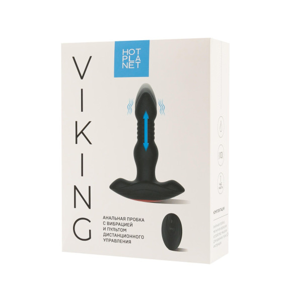 Черная фрикционная вибропробка Viking с пультом ДУ - 15 см. Черная фрикционная вибропробка Viking с пультом ДУ - 15 см.