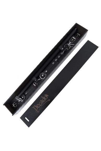 Черная распорка с 4 манжетами для рук и ног Черная распорка с 4 манжетами для рук и ног