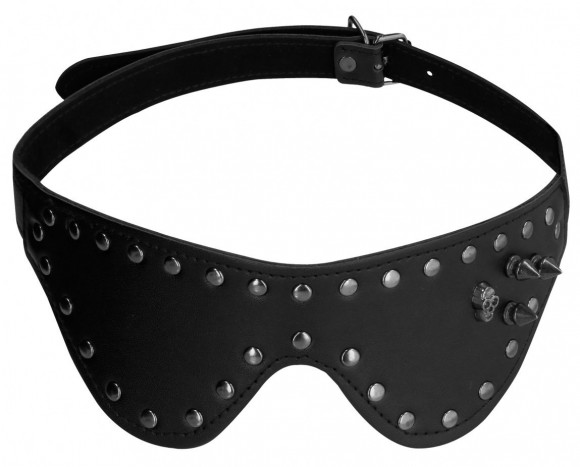 Черная маска на глаза с заклепками и шипами Черная маска на глаза с заклепками и шипами