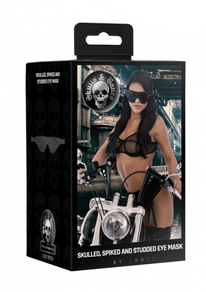 Черная маска на глаза с заклепками и шипами Черная маска на глаза с заклепками и шипами