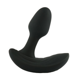 Черная вибропробка с функцией расширения и пультом ДУ Himeros Черная вибропробка с функцией расширения и пультом ДУ Himeros