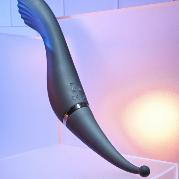 Черный двухсторонний вибростимулятор Tantalizing Teaser - 27,3 см.