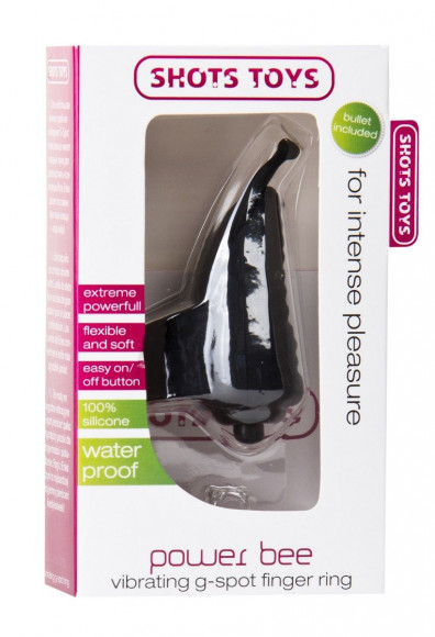 Чёрный вибростимулятор на палец Power Bee Black Чёрный вибростимулятор на палец Power Bee Black