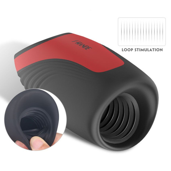 Черно-красный вибромастурбатор King Arthur