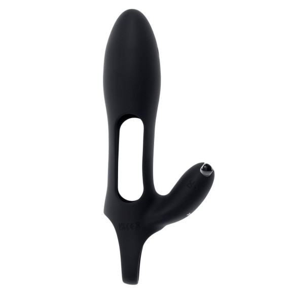 Черная насадка на пенис с вибрацией Nautilus