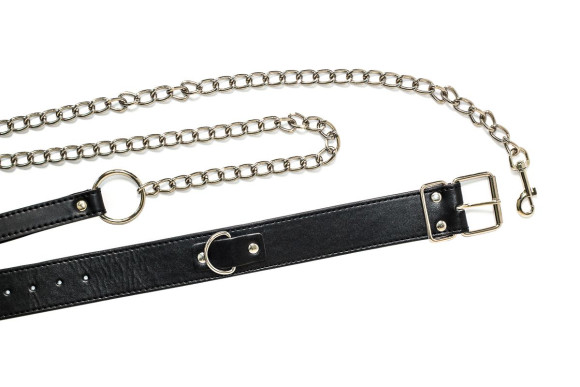 Черный ошейник с поводком Wild Черный ошейник с поводком Wild