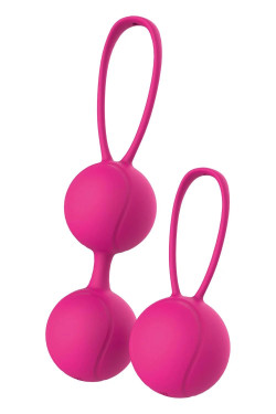 Набор розовых вагинальных шариков PLEASURE BALLS & EGGS DUO BALL SET