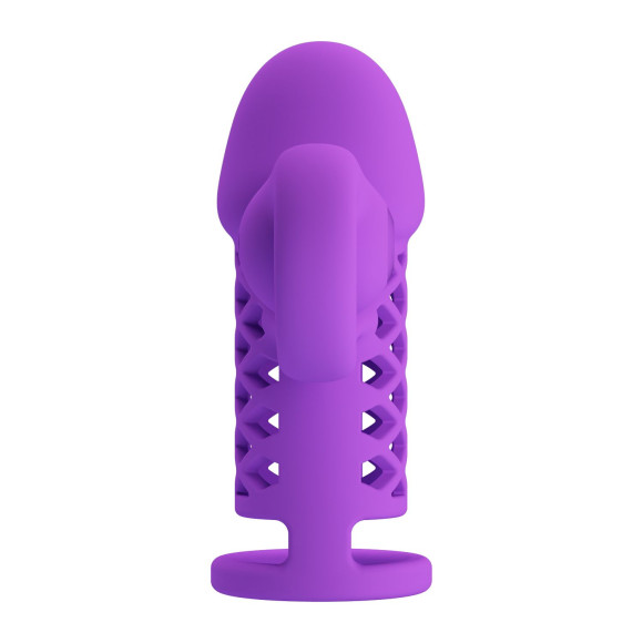 Фиолетовая вибронасадка с клиторальным отростком Harden