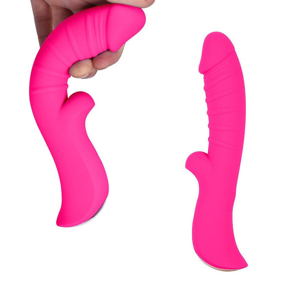 Ярко-розовый вибромассажер 5 Silicone Wild Passion - 19,1 см. Ярко-розовый вибромассажер 5 Silicone Wild Passion - 19,1 см.