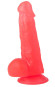 Розовый фаллоимитатор с мошонкой - 17,8 см. Розовый фаллоимитатор с мошонкой - 17,8 см.