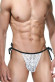 Бело-черные трусы-танга на завязках Бело-черные трусы-танга на завязках