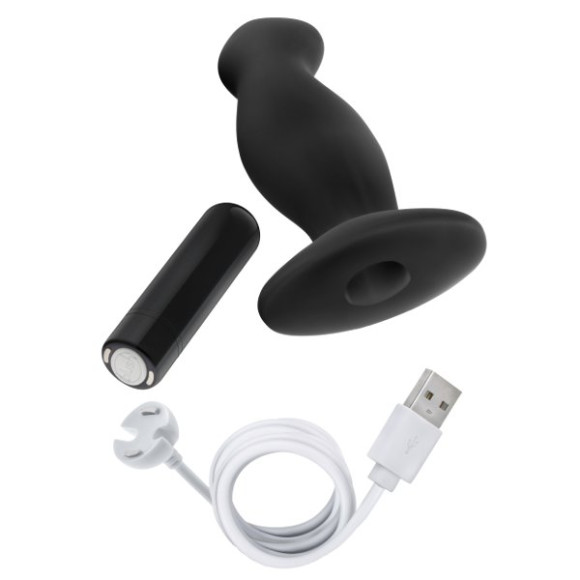 Черный анальный вибромассажёр Silicone Vibrating Prostate Massager 02 - 10,8 см. Черный анальный вибромассажёр Silicone Vibrating Prostate Massager 02 - 10,8 см.