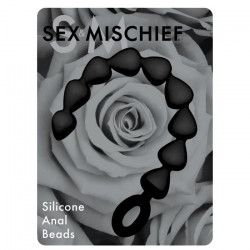 Чёрная анальная цепочка Black Silicone Anal Beads - 20 см.