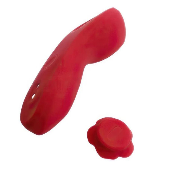 Красный вибратор в трусики Funtown Caleo с магнитным держателем-розой Красный вибратор в трусики Funtown Caleo с магнитным держателем-розой