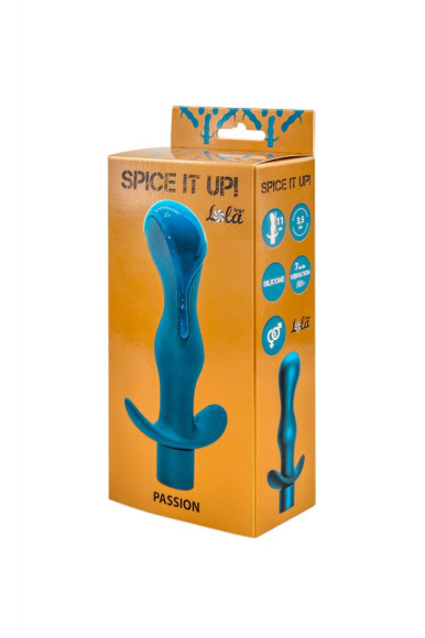 Бирюзовая фигурная анальная пробка с вибрацией Passion - 14 см. Бирюзовая фигурная анальная пробка с вибрацией Passion - 14 см.