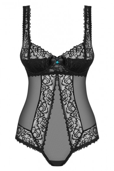 Эффектное полупрозрачное боди с кружевом Эффектное полупрозрачное боди с кружевом