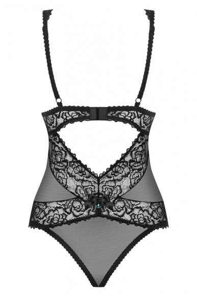 Эффектное полупрозрачное боди с кружевом Эффектное полупрозрачное боди с кружевом