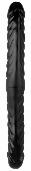 Черный двухсторонний спиралевидный фаллоимитатор - 42,5 см.