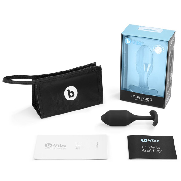 Чёрная пробка для ношения B-vibe Snug Plug 2 - 11,4 см. Чёрная пробка для ношения B-vibe Snug Plug 2 - 11,4 см.