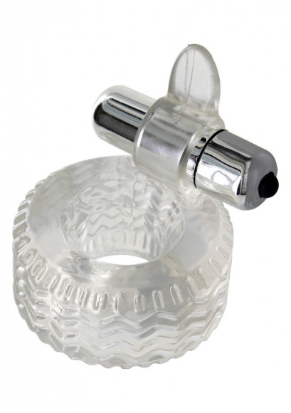 Прозрачное кольцо на пенис с вибрацией POWER HARDWARE C-RING