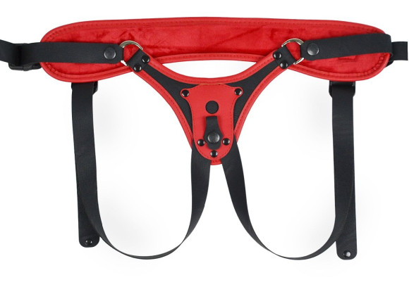 Красно-черные универсальные трусики с 2 способами крепления насадок Красно-черные универсальные трусики с 2 способами крепления насадок