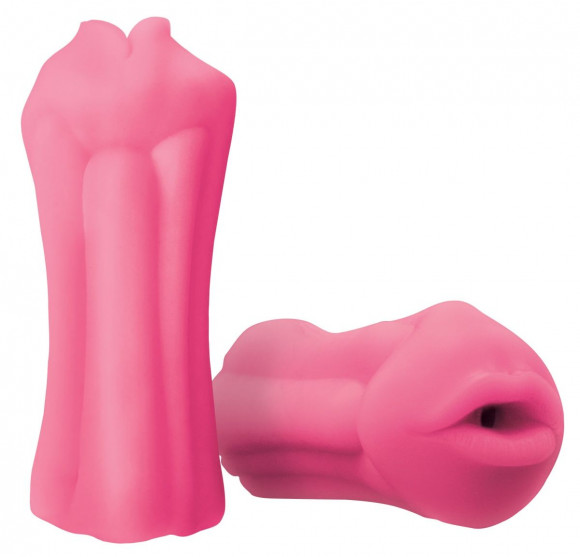 Розовый, светящийся в темноте мастурбатор-ротик BJ