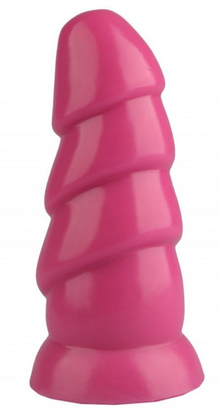 Розовая рельефная анальная втулка - 18,5 см. Розовая рельефная анальная втулка - 18,5 см.