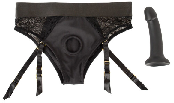 Черный женский страпон Strap-on Set: трусики и насадка Черный женский страпон Strap-on Set: трусики и насадка