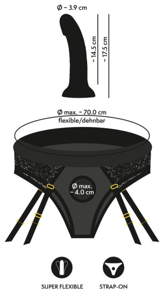 Черный женский страпон Strap-on Set: трусики и насадка Черный женский страпон Strap-on Set: трусики и насадка