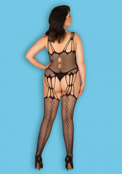 Эффектный боди-комбинезон с имитацией чулок и вырезами Эффектный боди-комбинезон с имитацией чулок и вырезами