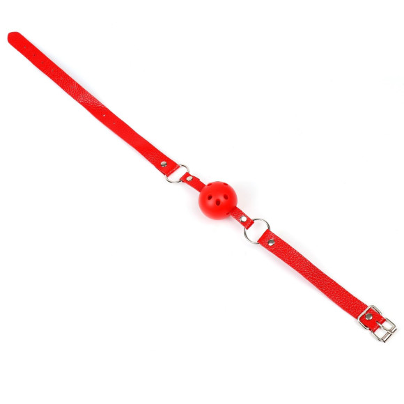 Красный кляп-шар с отверстиями для дыхания Красный кляп-шар с отверстиями для дыхания