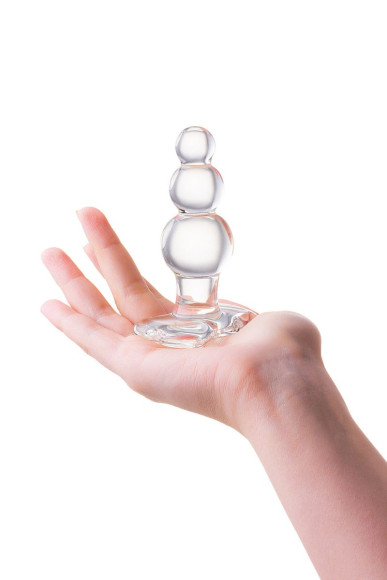 Прозрачная анальная втулка-ёлочка из стекла - 10,5 см. Прозрачная анальная втулка-ёлочка из стекла - 10,5 см.