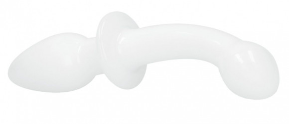 Белый двусторонний анальный стимулятор Doubler - 18 см.