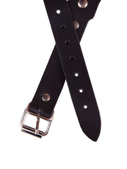 Маска из натуральной кожи с контрастной строчкой по краю Маска из натуральной кожи с контрастной строчкой по краю