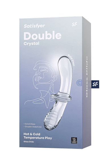 Прозрачный двусторонний стеклянный фаллоимитатор Satisfyer Double Crystal - 19,5 см. Прозрачный двусторонний стеклянный фаллоимитатор Satisfyer Double Crystal - 19,5 см.