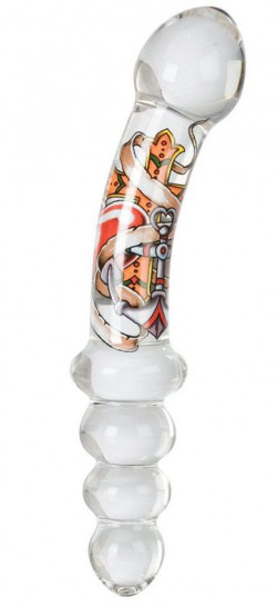 Двухсторонняя анальная пробка Inked Glass Dual Probe - 19 см.