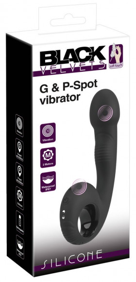 Черный силиконовый вибратор G & P-Spot Vibrator - 16,8 см.
