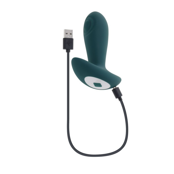 Изумрудная анальная вибропробка с пультом ДУ Tunnel Tapper - 12,1 см.