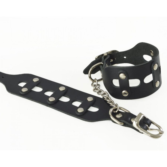 Черные кожаные наручники Цезарь Черные кожаные наручники Цезарь