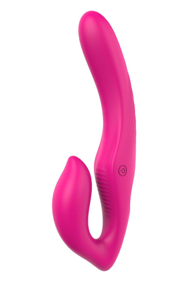 Ярко-розовый безремневой страпон REMOTE DOUBLE DIPPER - 22 см. Ярко-розовый безремневой страпон REMOTE DOUBLE DIPPER - 22 см.