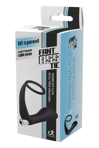 Черное эрекционное кольцо с вибропробкой Vibrating Anal Plug With Cockring Черное эрекционное кольцо с вибропробкой Vibrating Anal Plug With Cockring