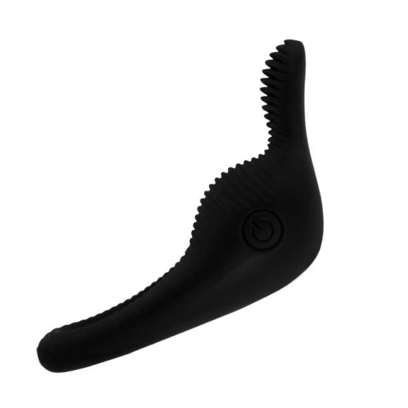 Чёрное эрекционное виброкольцо Thimble Чёрное эрекционное виброкольцо Thimble