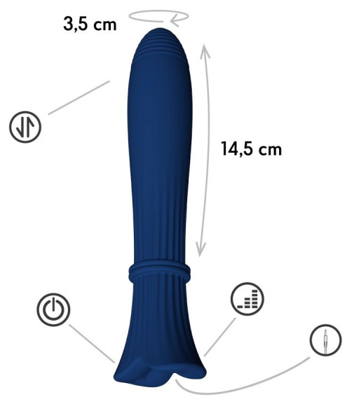 Темно-синий перезаряжаемый пульсатор Gita Темно-синий перезаряжаемый пульсатор Gita